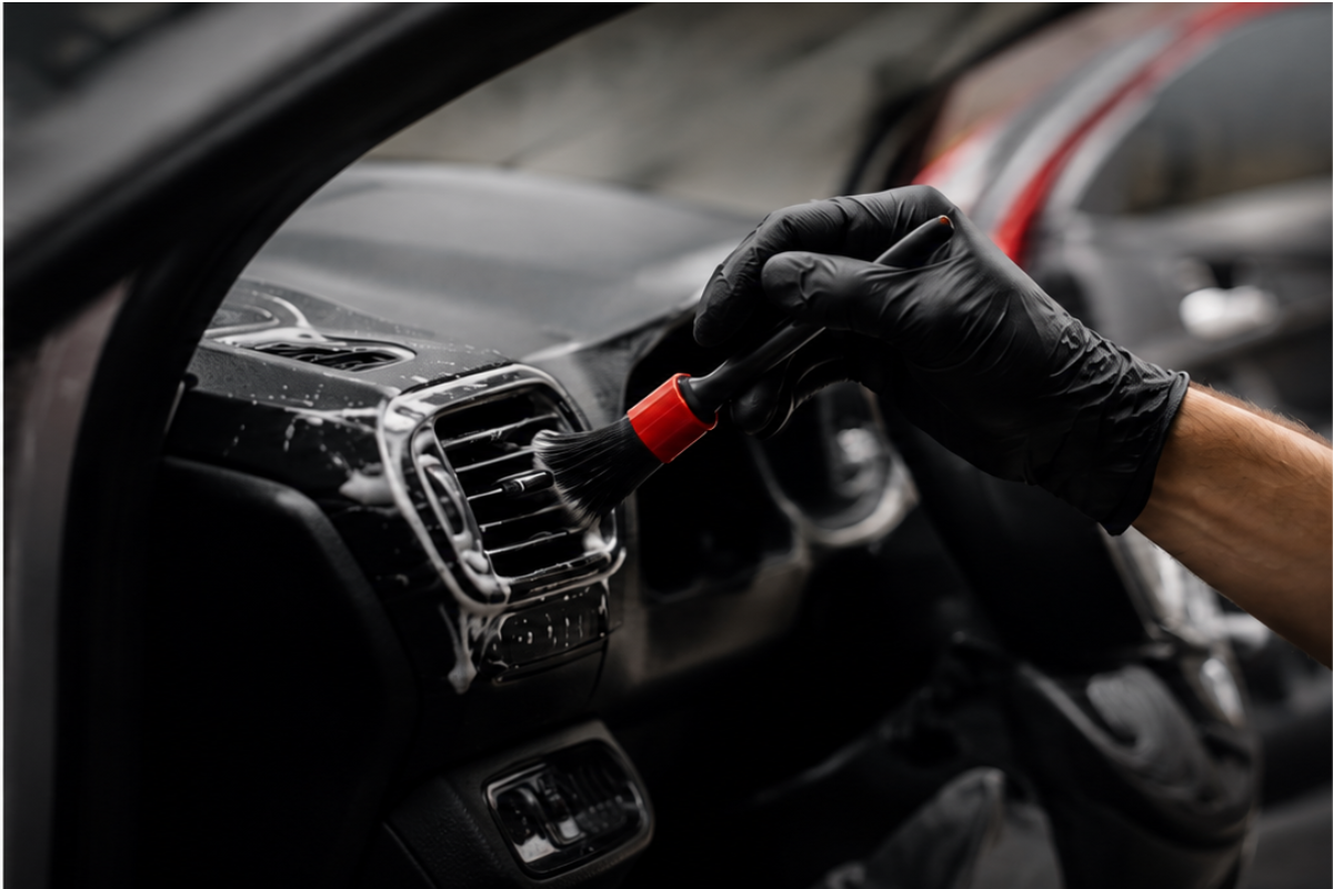Nettoyage minutieux de l'intérieur d'une voiture